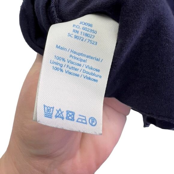 Boden Navy Swiss Dot Peplum Top size 14 - Picture 8 of 14